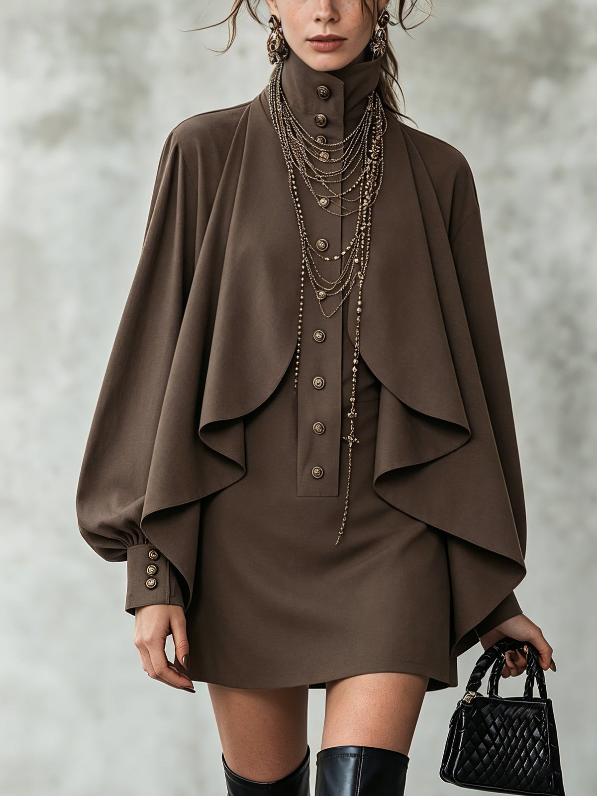 Reine | Effortless Cape Dress