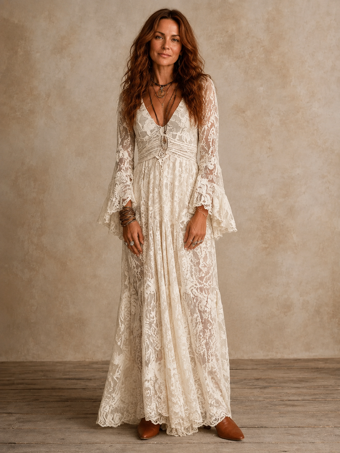 Petronella | Soft Bell Sleeve Maxi Dress