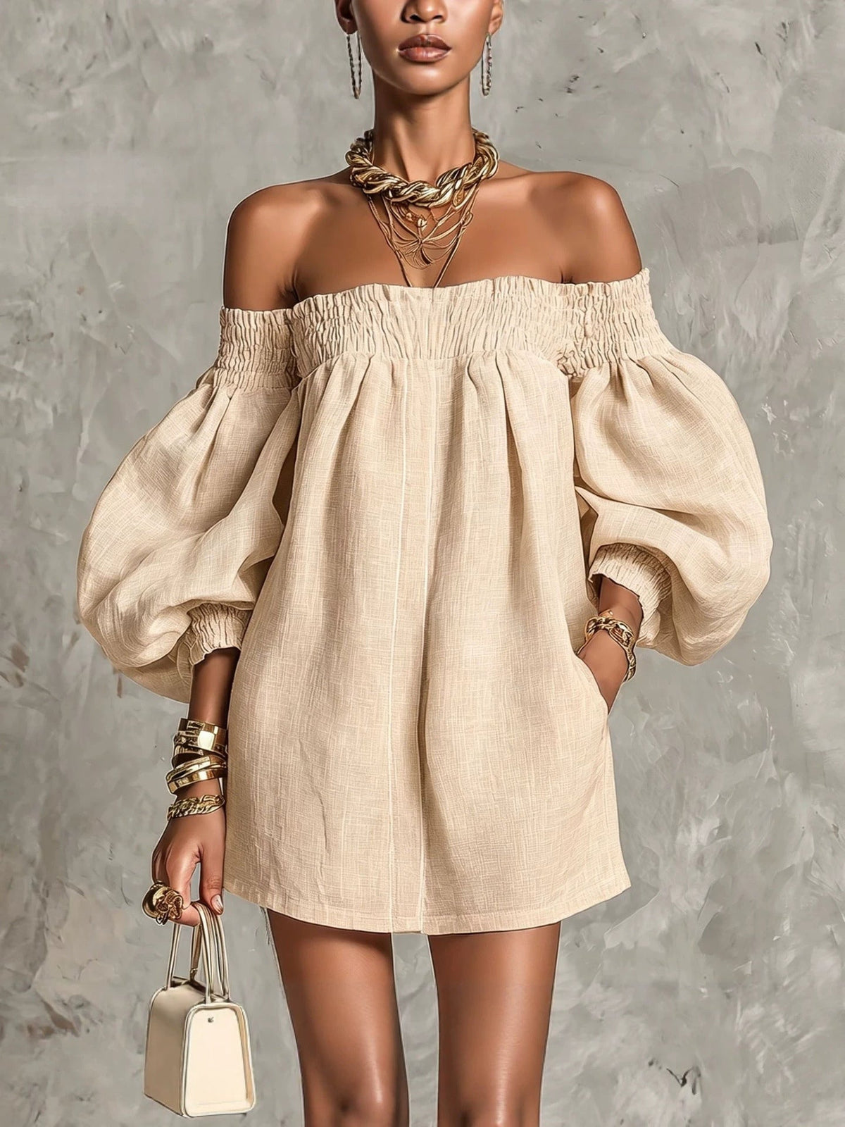 Gaia | Soft Puff Sleeve Mini Dress