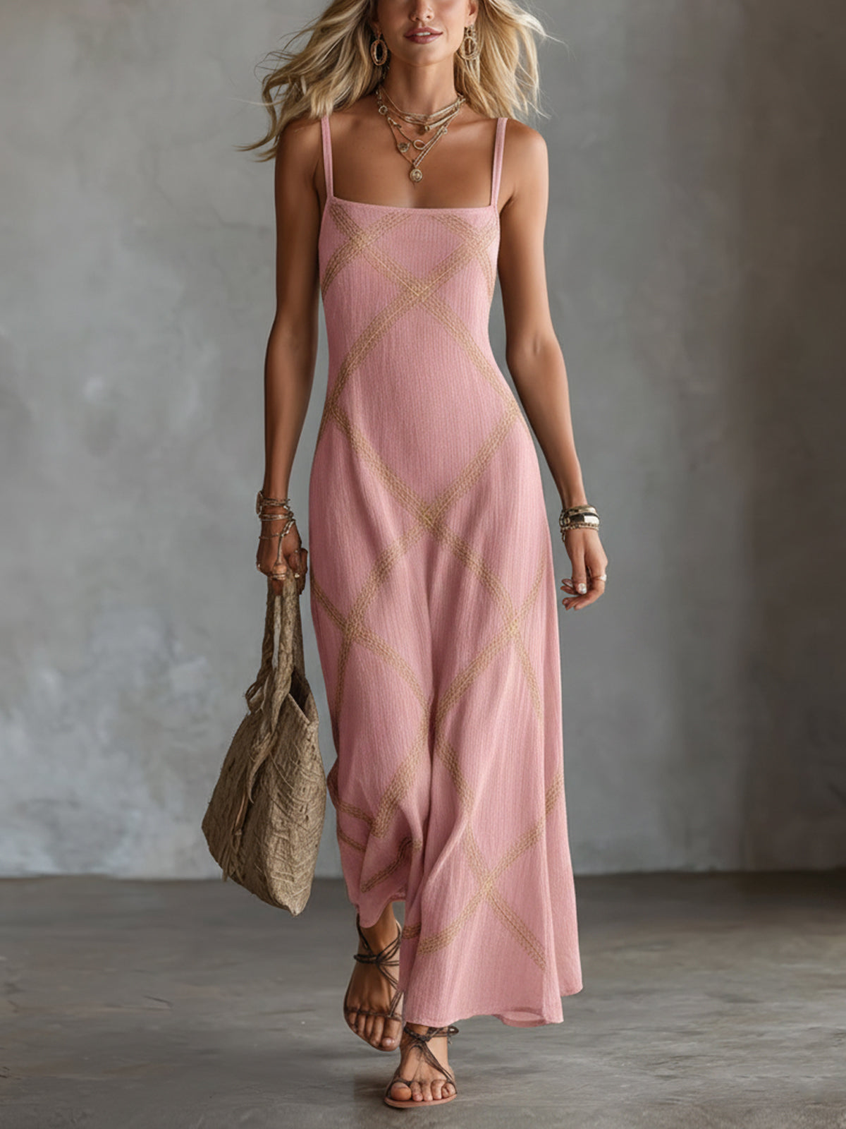 Beatrice | Geometric Print Maxi Dress