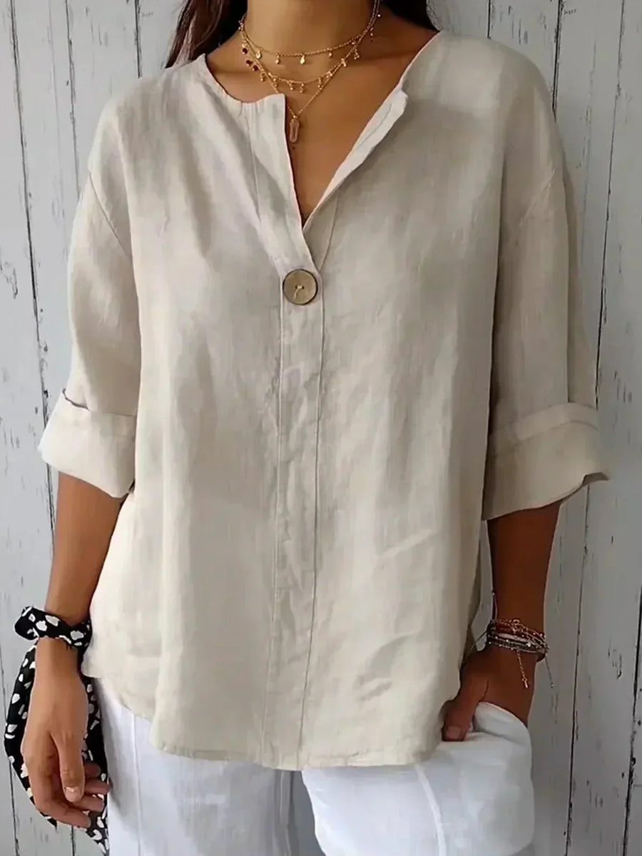 NAYLA™ - Casual V-Neck Blouse