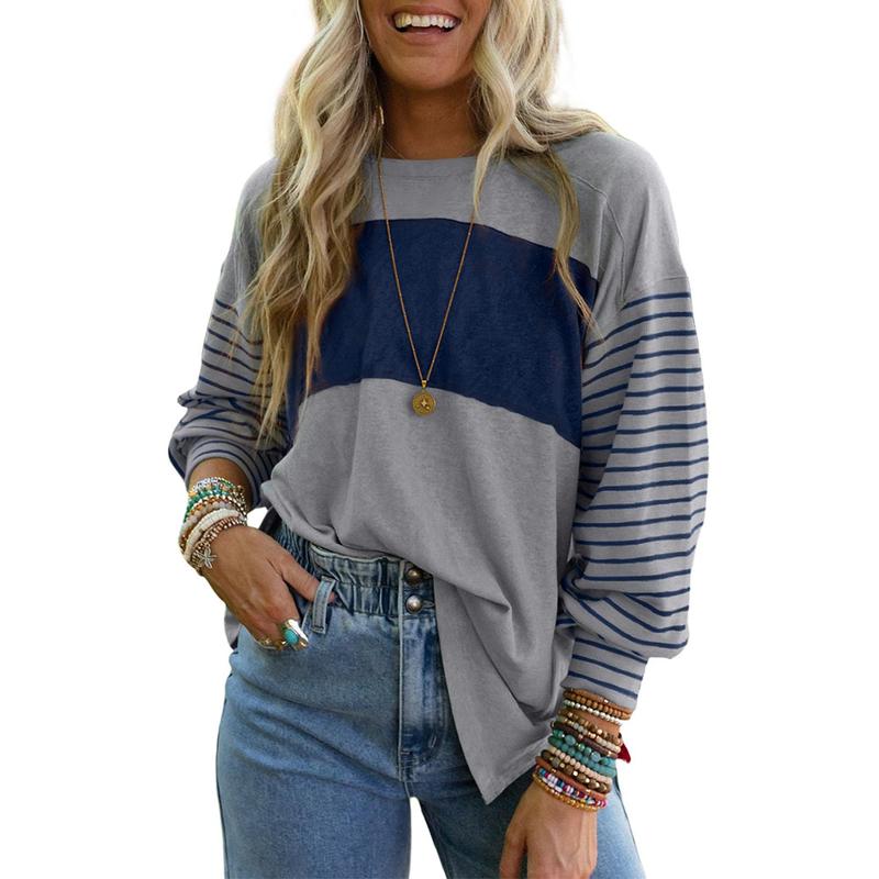 PERPETUA™ - Casual Long-Sleeve Oversized Crew Neck Top