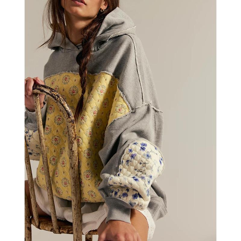 EMILY™ - Oversized Patchwork Embroidered Hoodie with Pockets