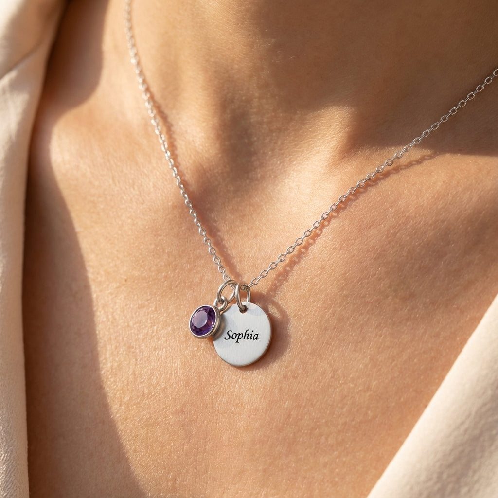 Custom Ruby Name Necklace