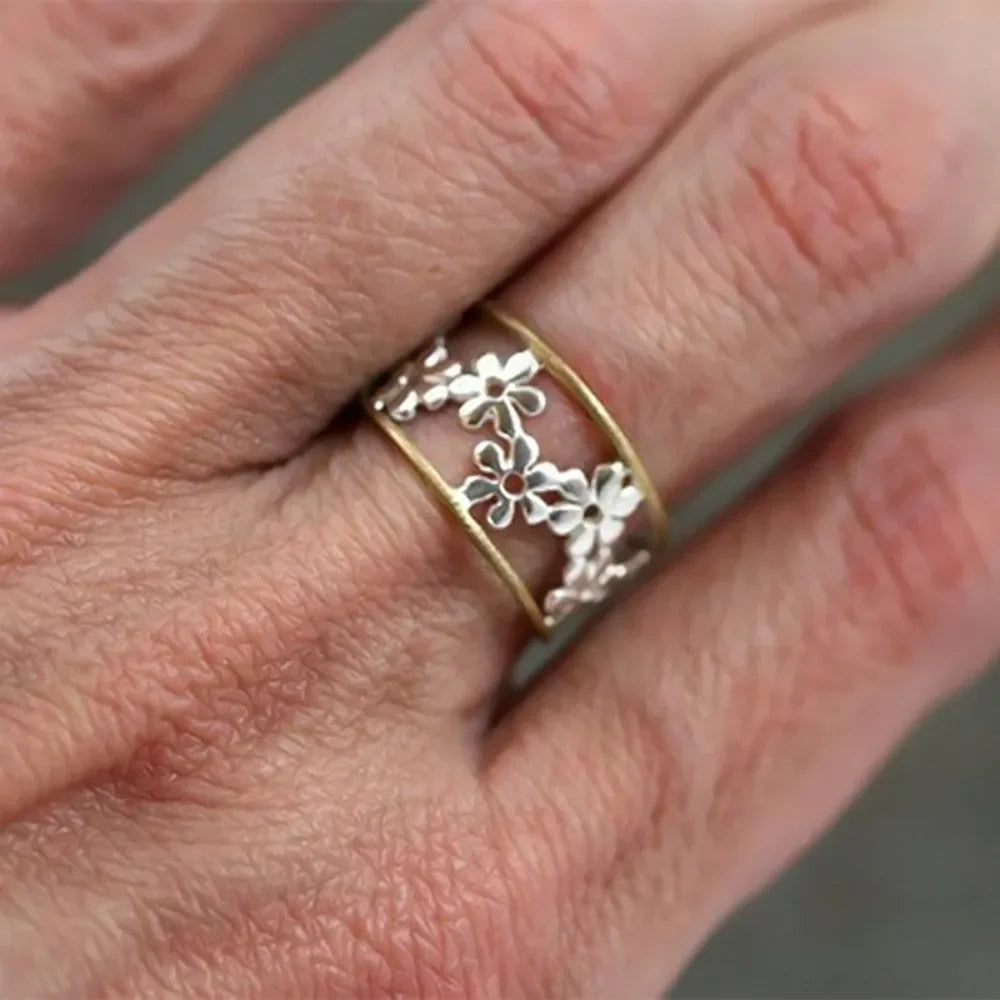 Floral Layered Gold Ring