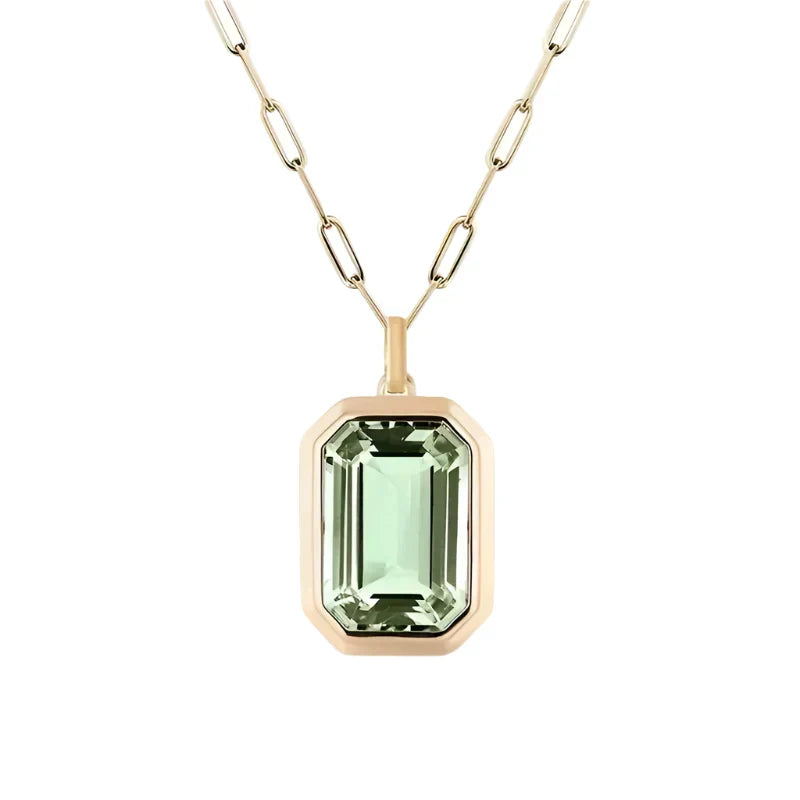 Emmy Minimalist Emerald Necklace