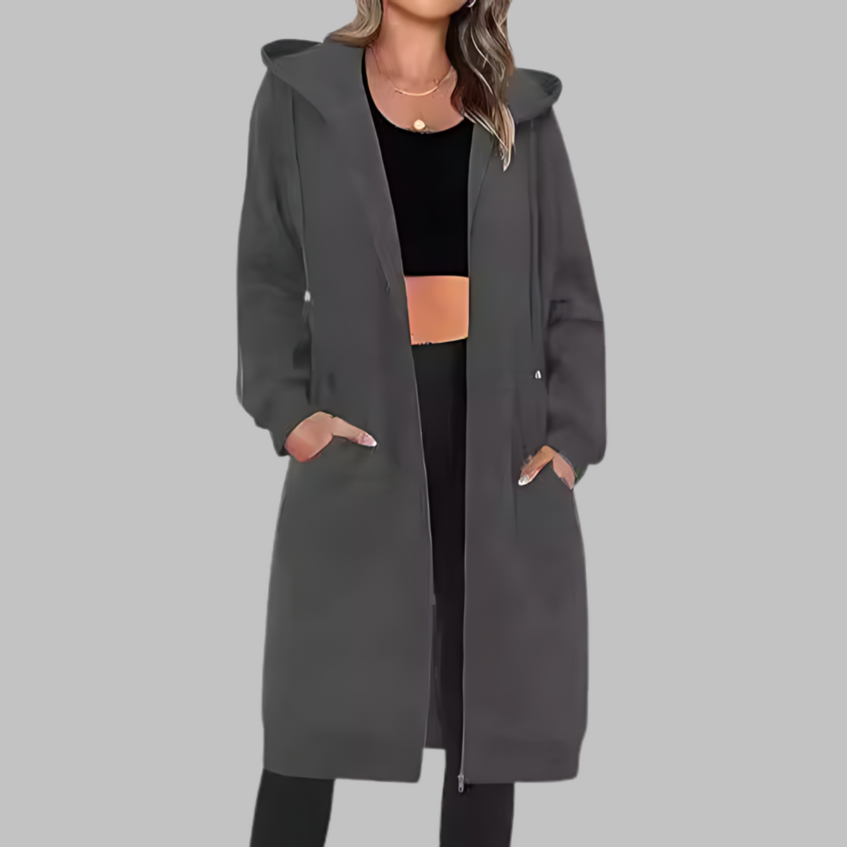 TIOMARA™ - Casual Zip Up Oversized Long Jacket
