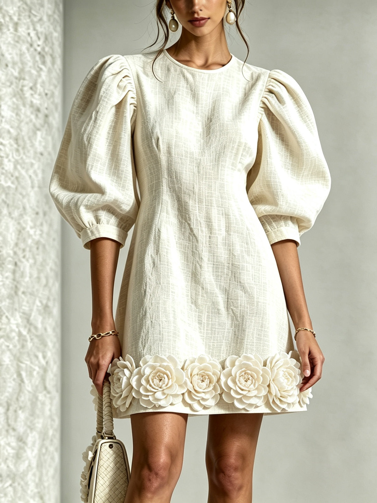Pia | Soft Puff Sleeve Dress