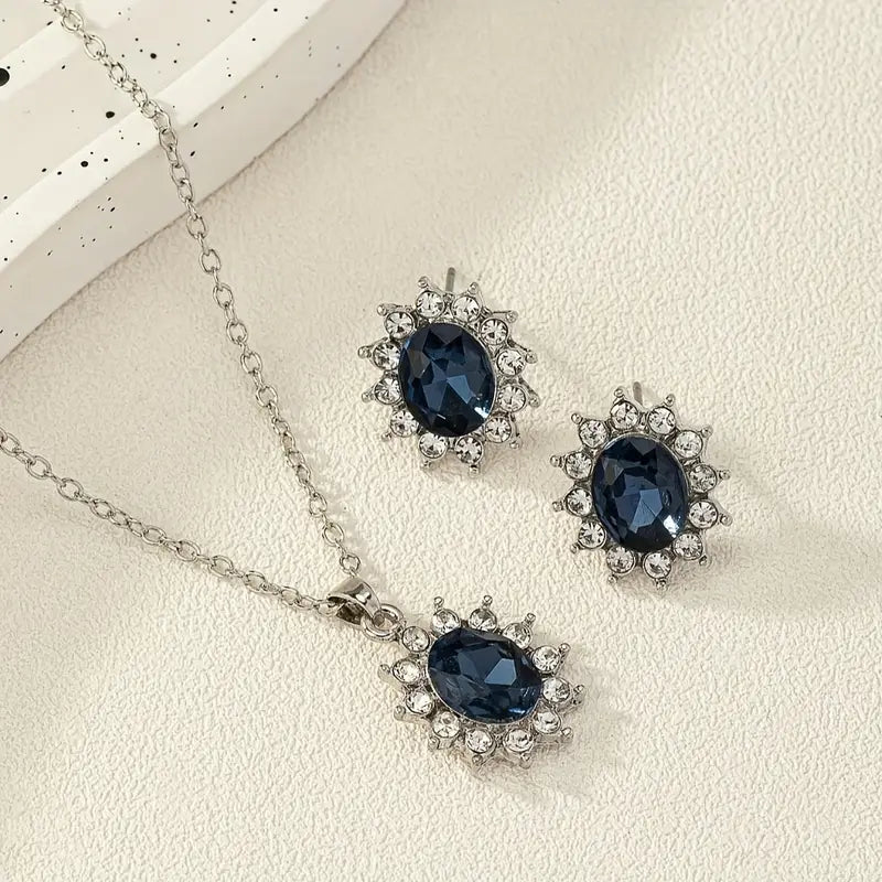 Shimmering Sapphire Jewelry Set
