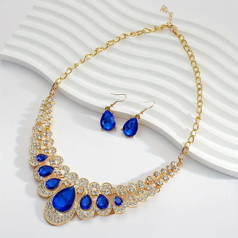 Sapphire Gold Jewelry Set