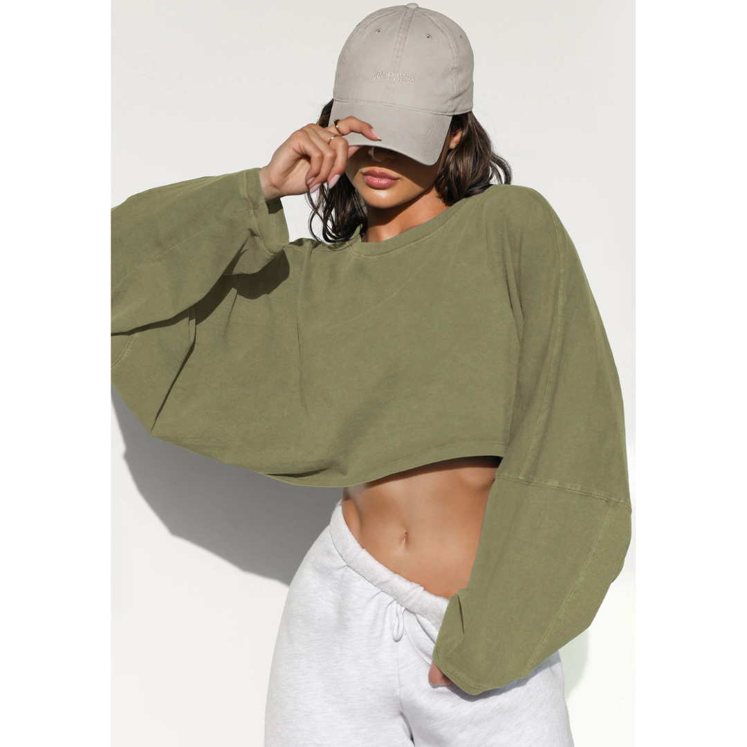 SKYE™ - Casual Cropped Pullover Sweatshirt