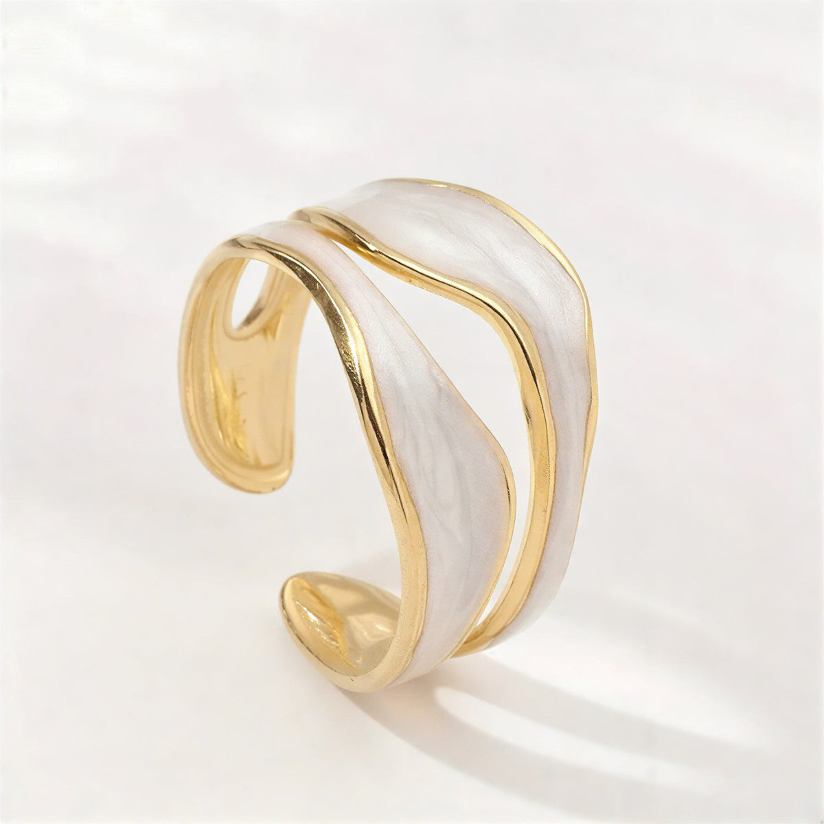 Gold Plated Wave Ring