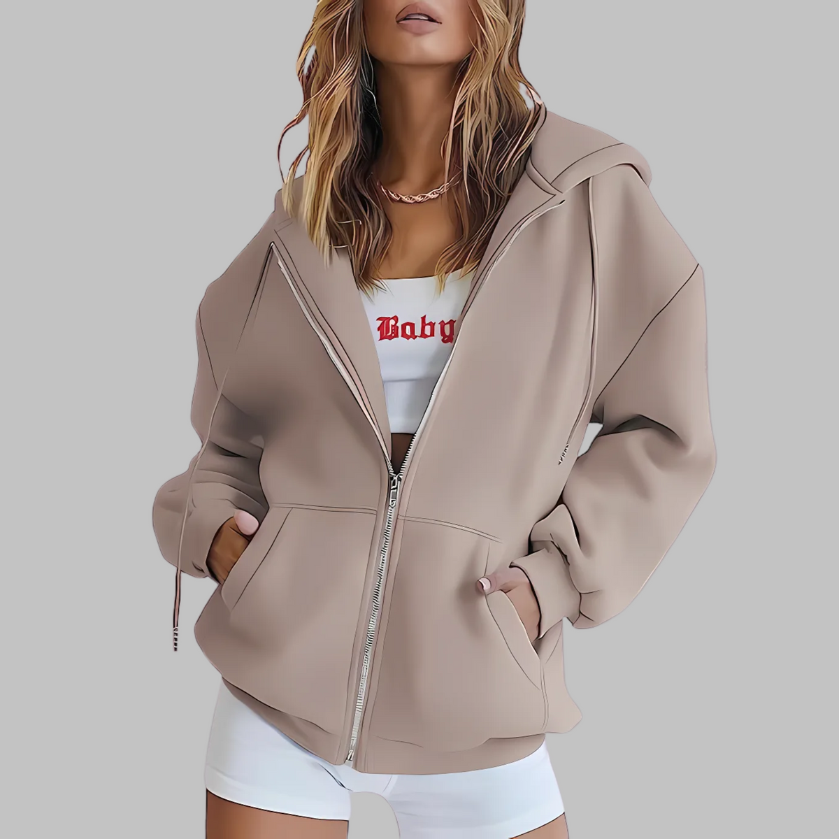 LILMA™ - Classic Zip Up Oversized Hooded Jacket