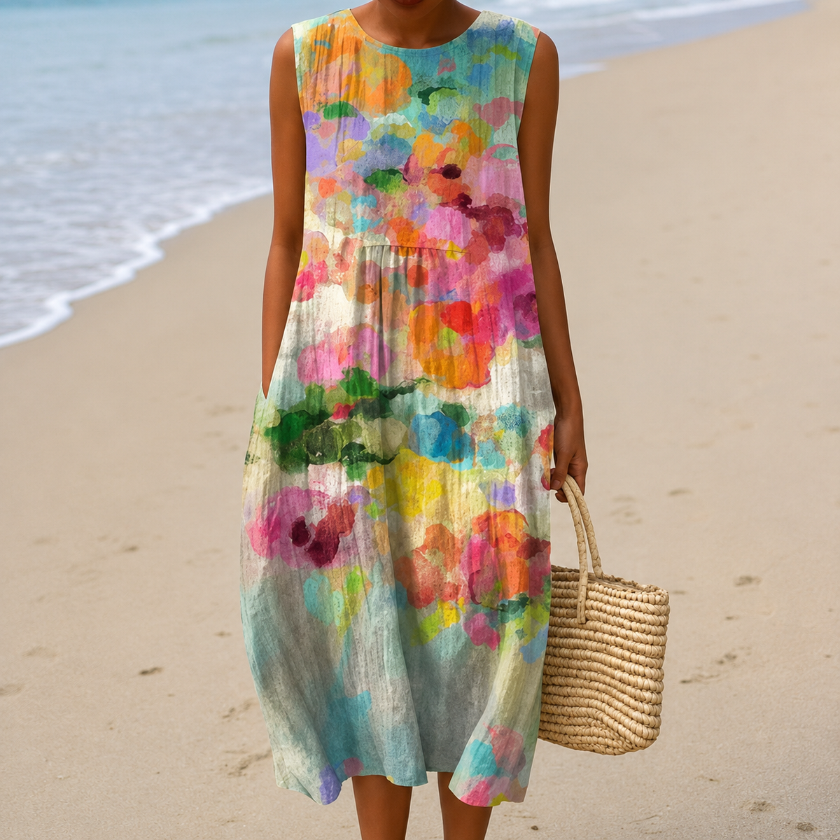 Nora | Airy Tummy-Flattering Floral Midi Dress
