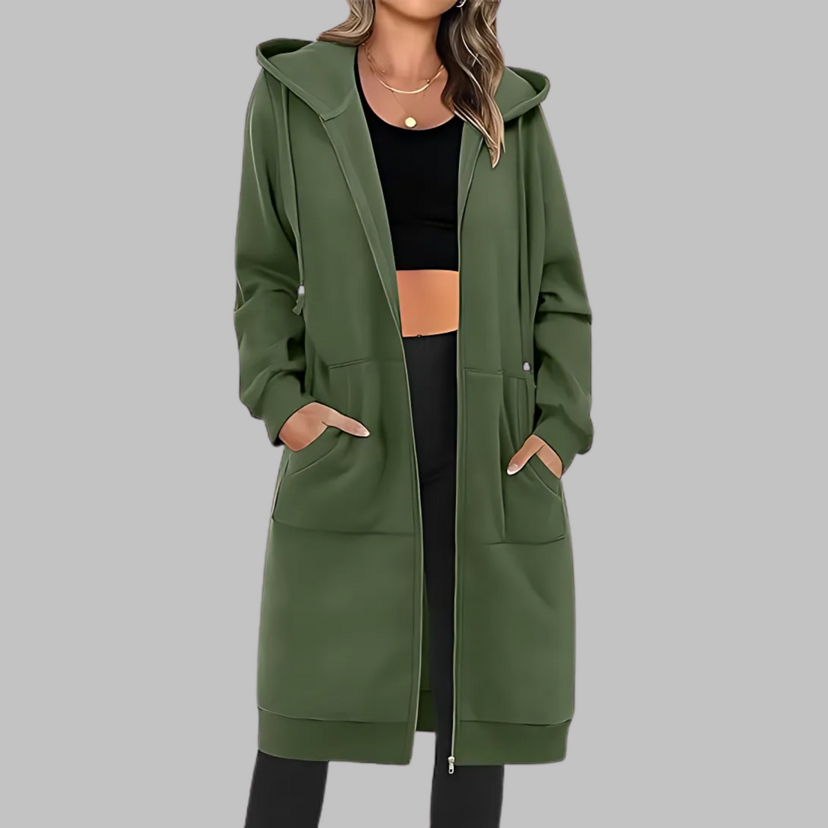 TIOMARA™ - Casual Zip Up Oversized Long Jacket