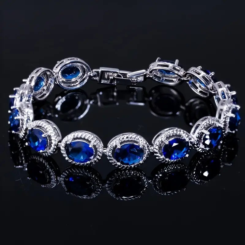 Elegant Sapphire Fluid Bracelet