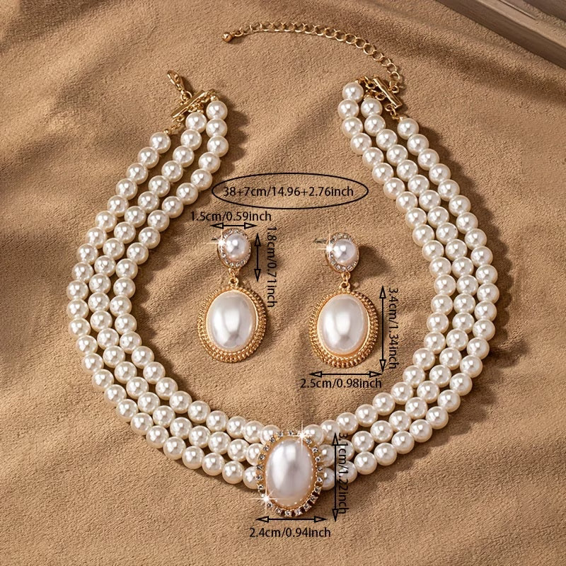 Vintage Pearl Strand Jewelry Set