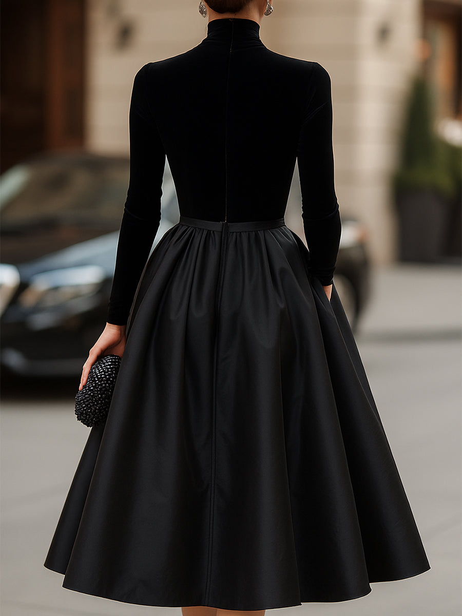 Maud | Elegant Contrast Midi Dress