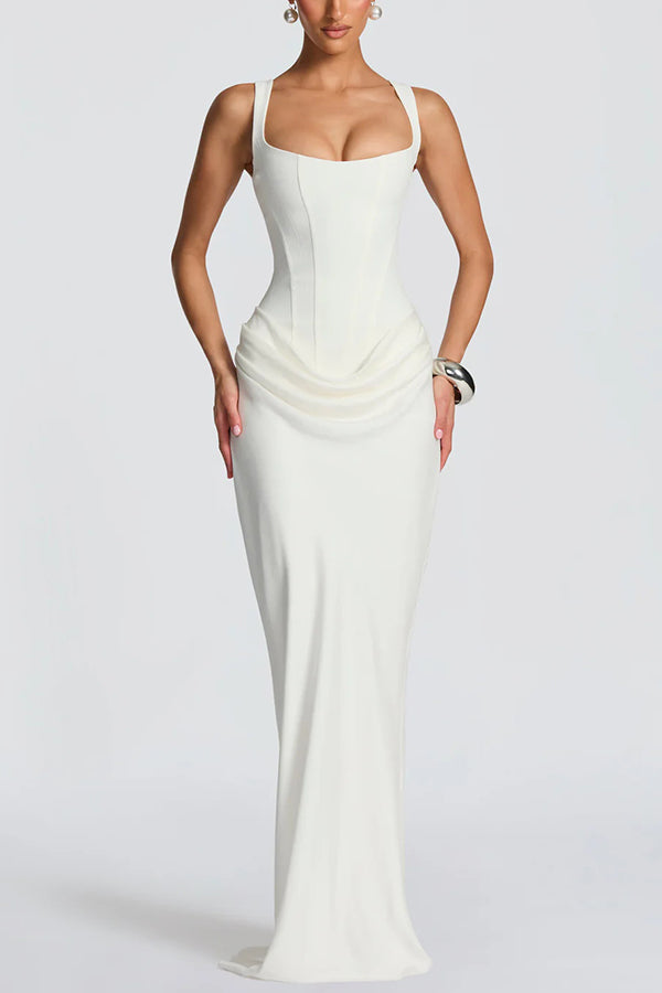 Kira | Elegant Square Neck Maxi Dress
