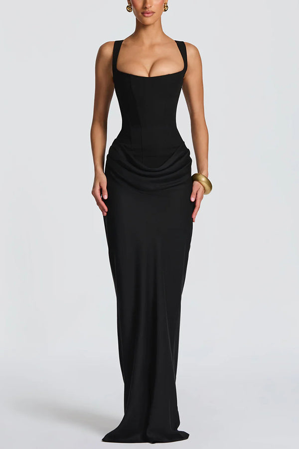 Kira | Elegant Square Neck Maxi Dress