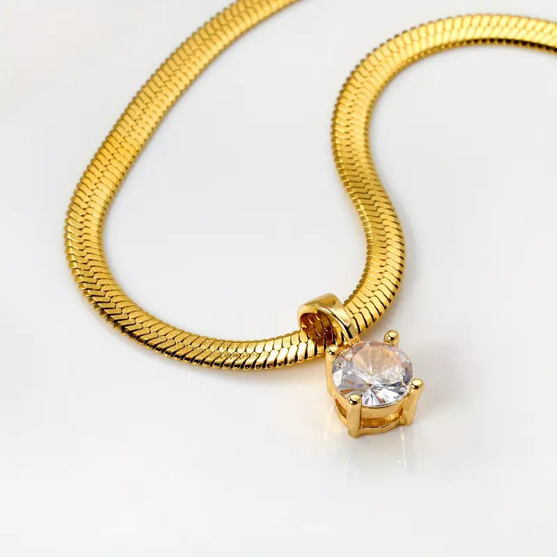 Serene Gold Rhinestone Necklace