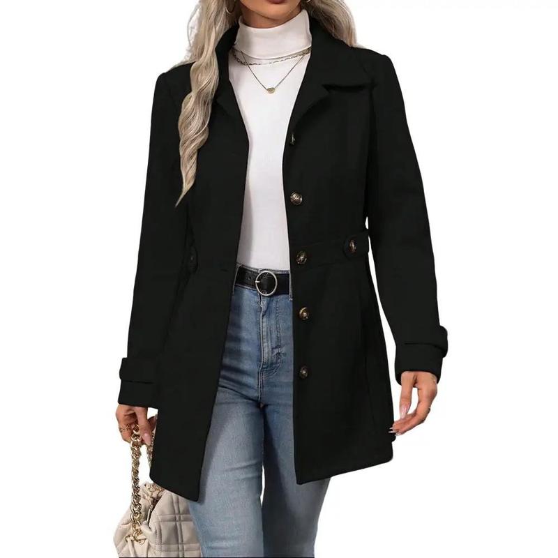 FIONA™ - Elegant Notched Shawl Collar Winter Long Coat