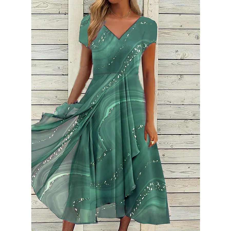Lyanna | Flowing V-Neck Midi Dress