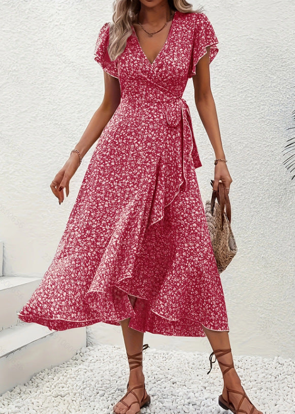 Fleurie | Floral Wrap Midi Dress