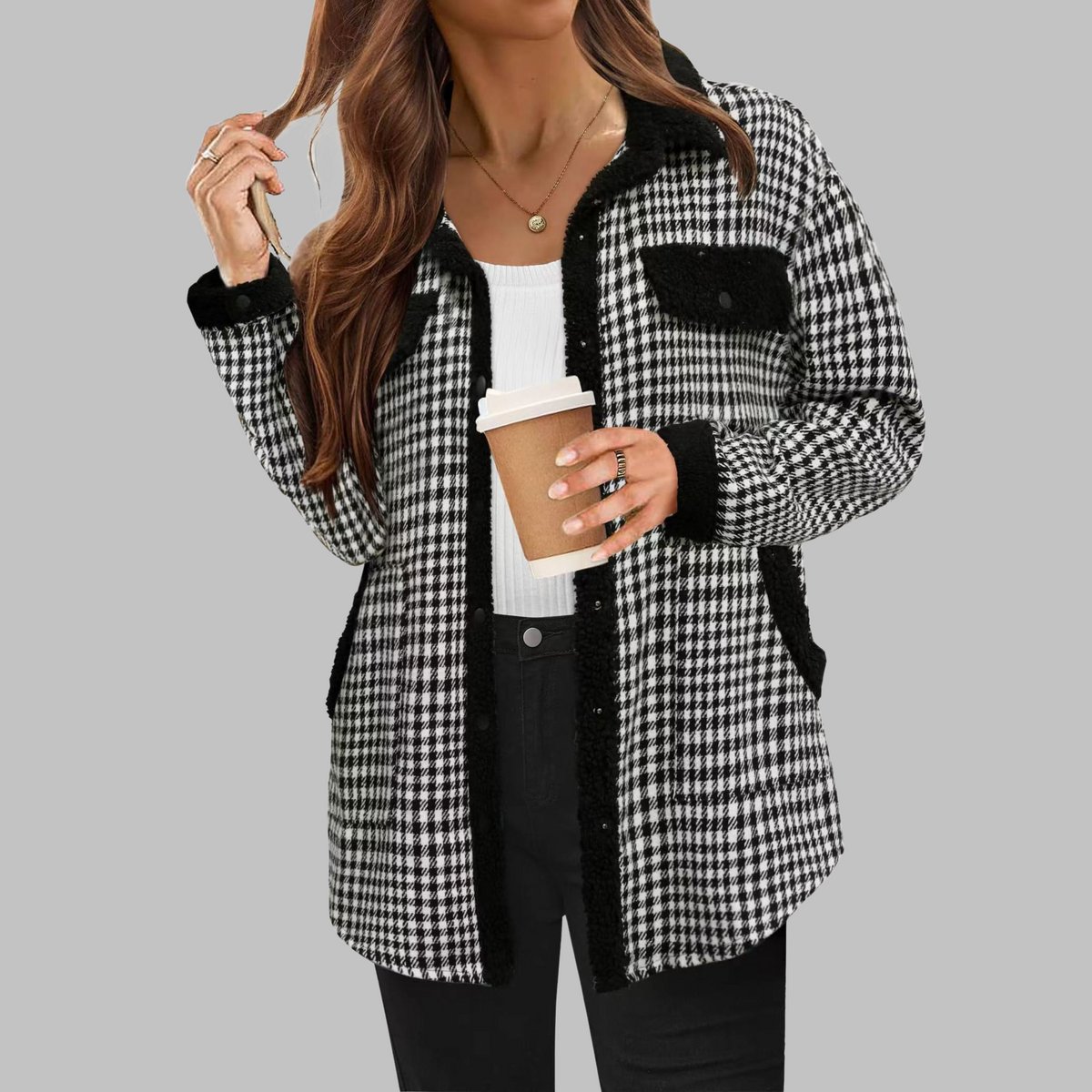 ZENY™ - Classic Long Sleeve Button Down Jacket