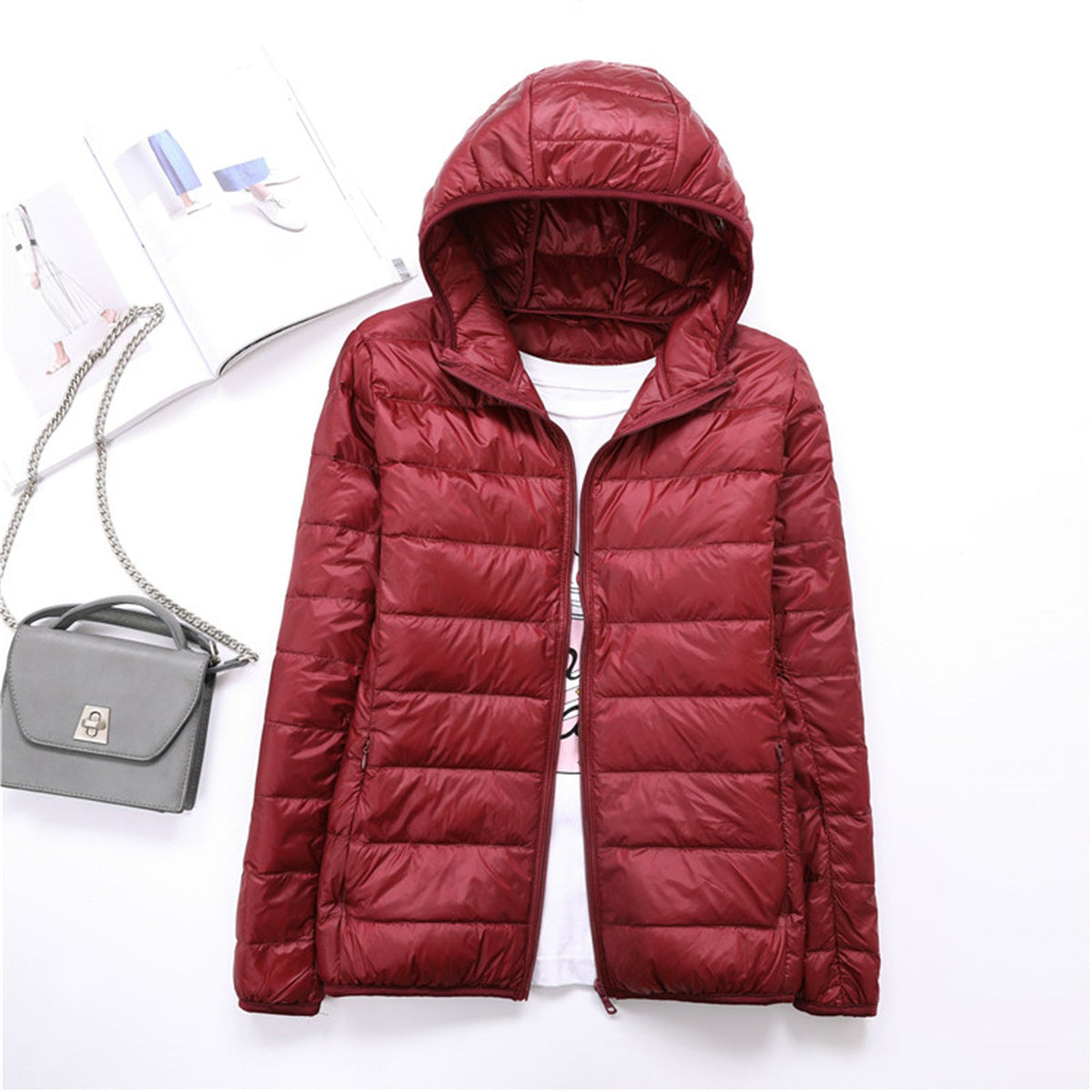 LIYANNA™ - Comfy Plus Size Lightweight Hooded Long Sleeve Puffer Jacket