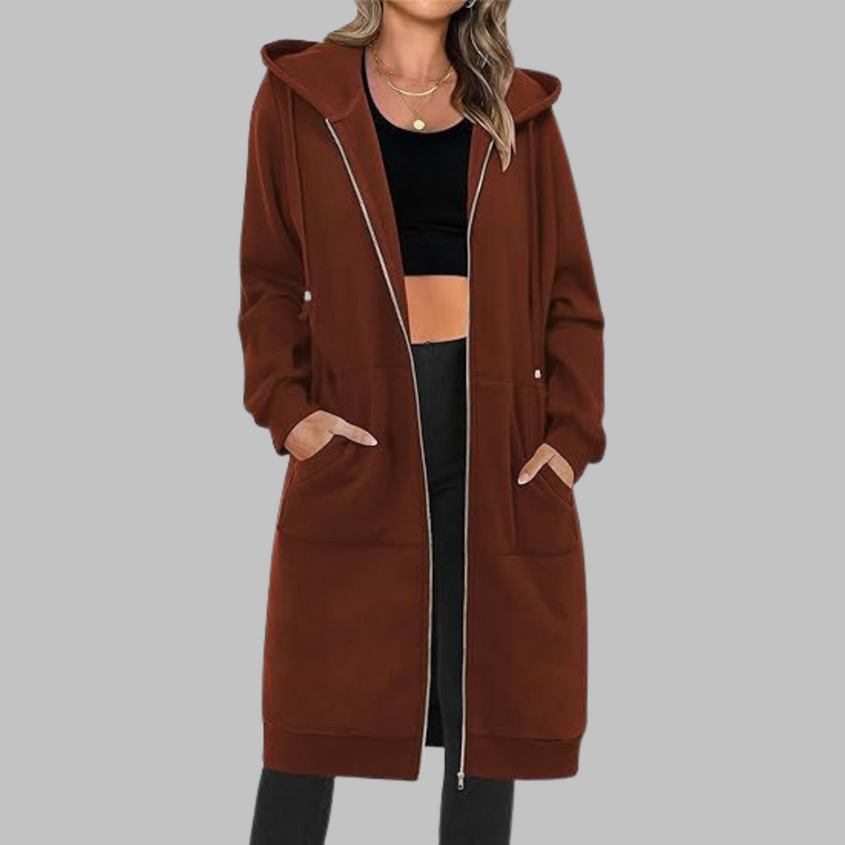 TIOMARA™ - Casual Zip Up Oversized Long Jacket