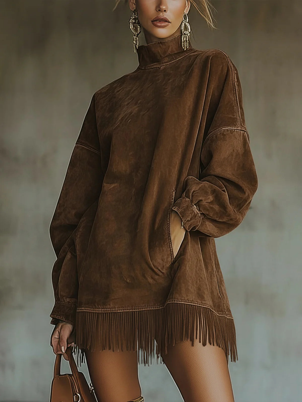 Clio | Cozy Fringe Hem Dress