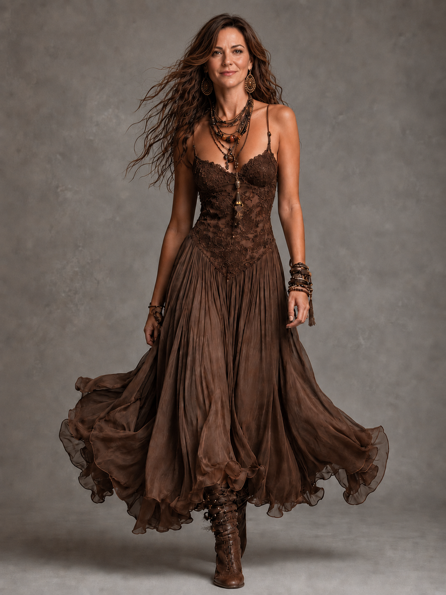 Perpetua | Flowing Corset Maxi Dress