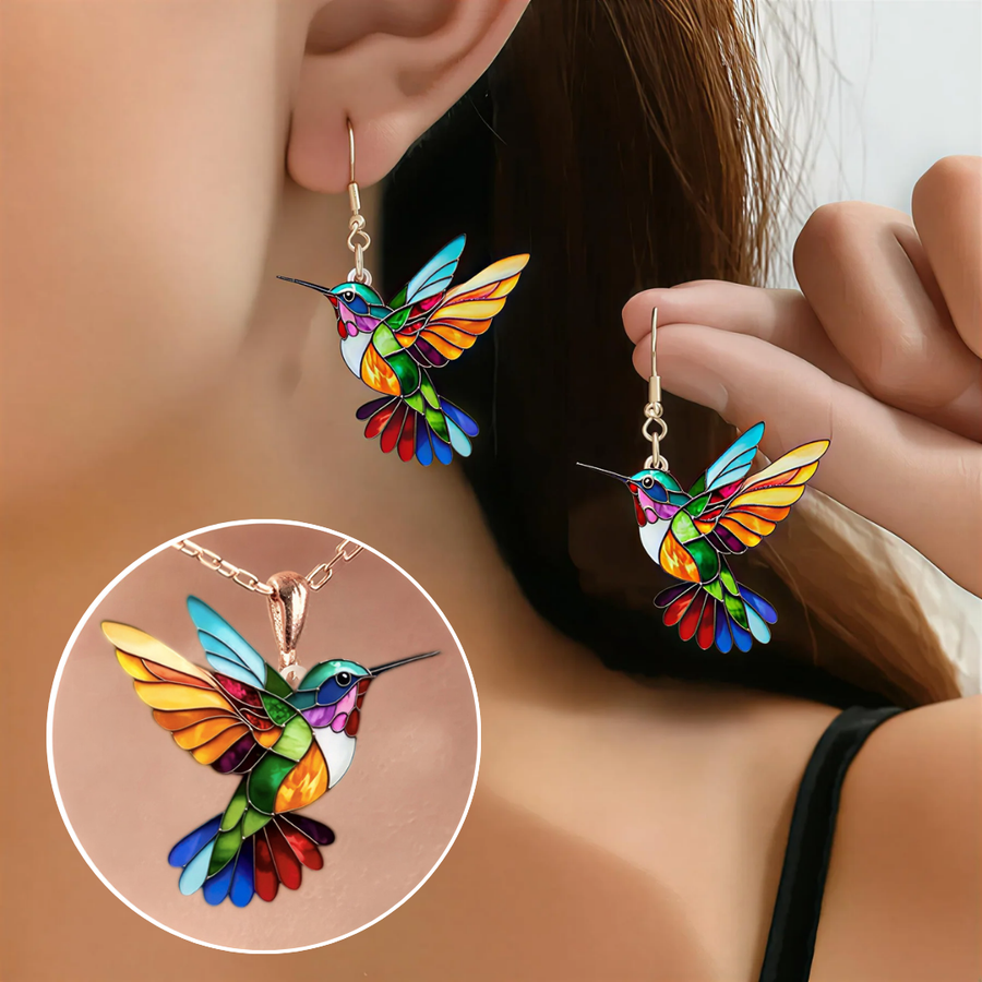 Graceful Hummingbird Earring with Free Necklace | Limited Offer