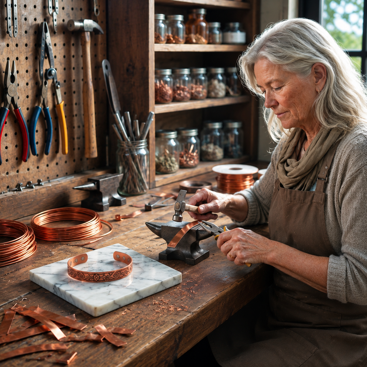 Crescent Copper Bracelet