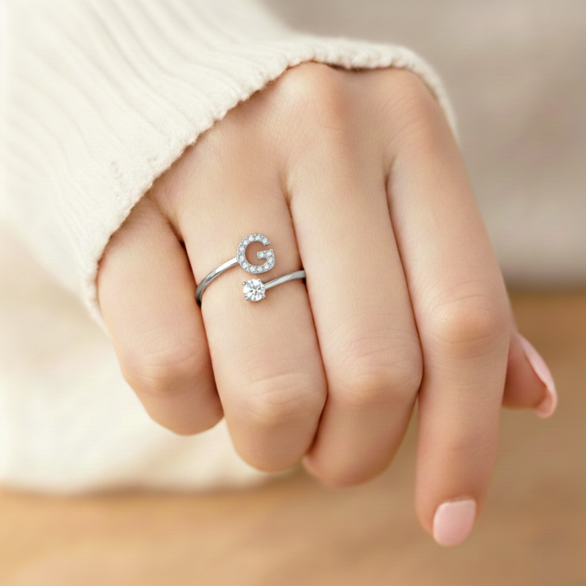 Charming Custom Initial Ring