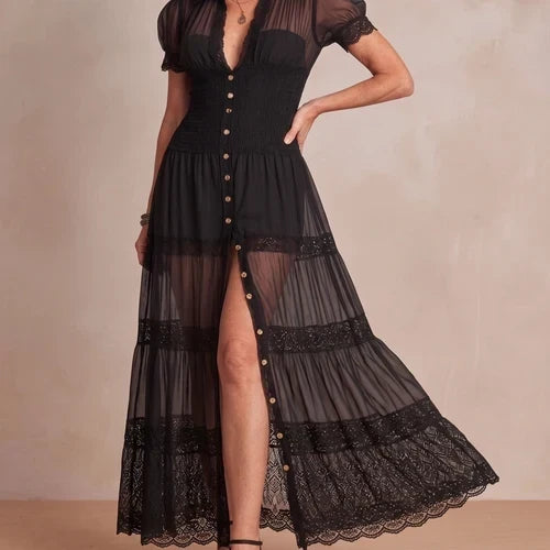 Marianne | Relaxed Button Down Maxi Dress