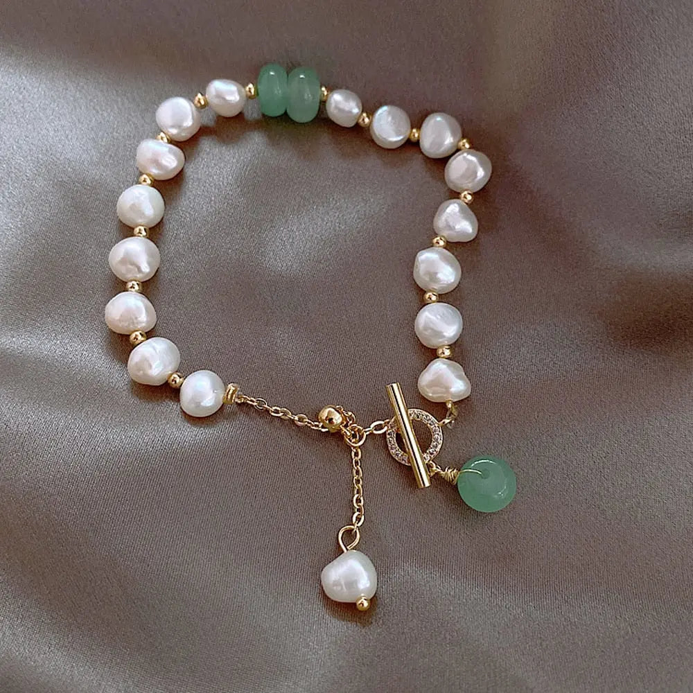 Freshwater Pearl & Jade Bracelet
