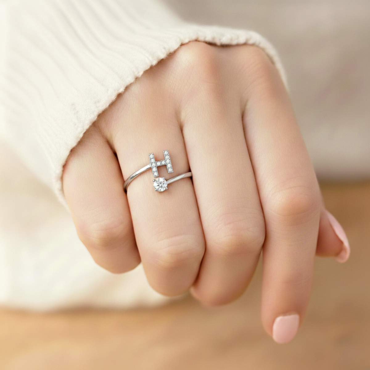 Charming Custom Initial Ring