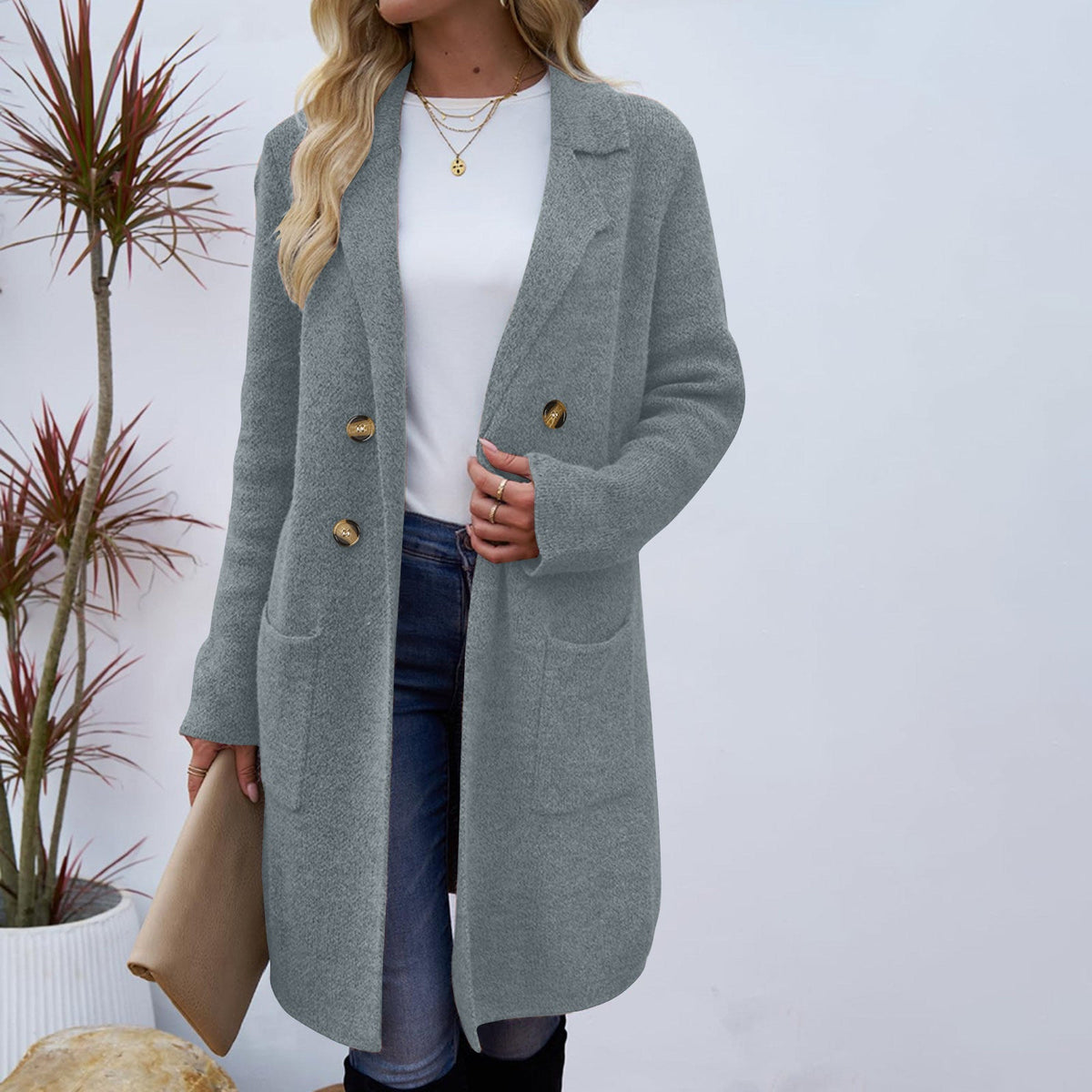 ZAHEKA™ - Casual Long Sleeve Mid Length Coat