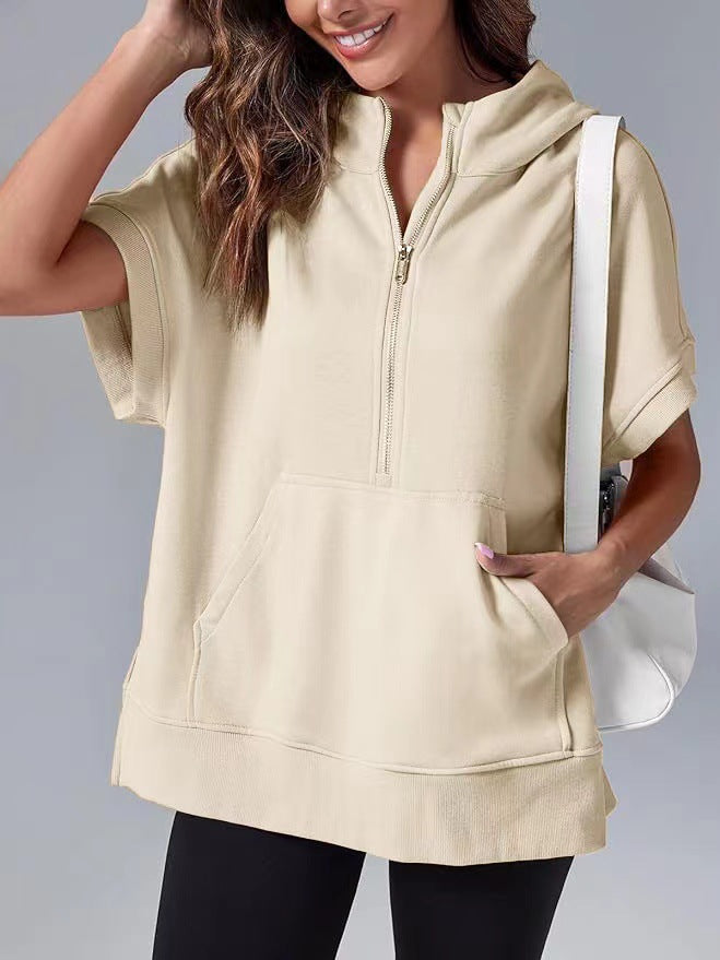 HISPER™ - Relaxed Oversized Half-Zip Summer Hoodie