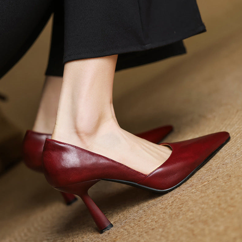 Naila Genuine Leather Heels