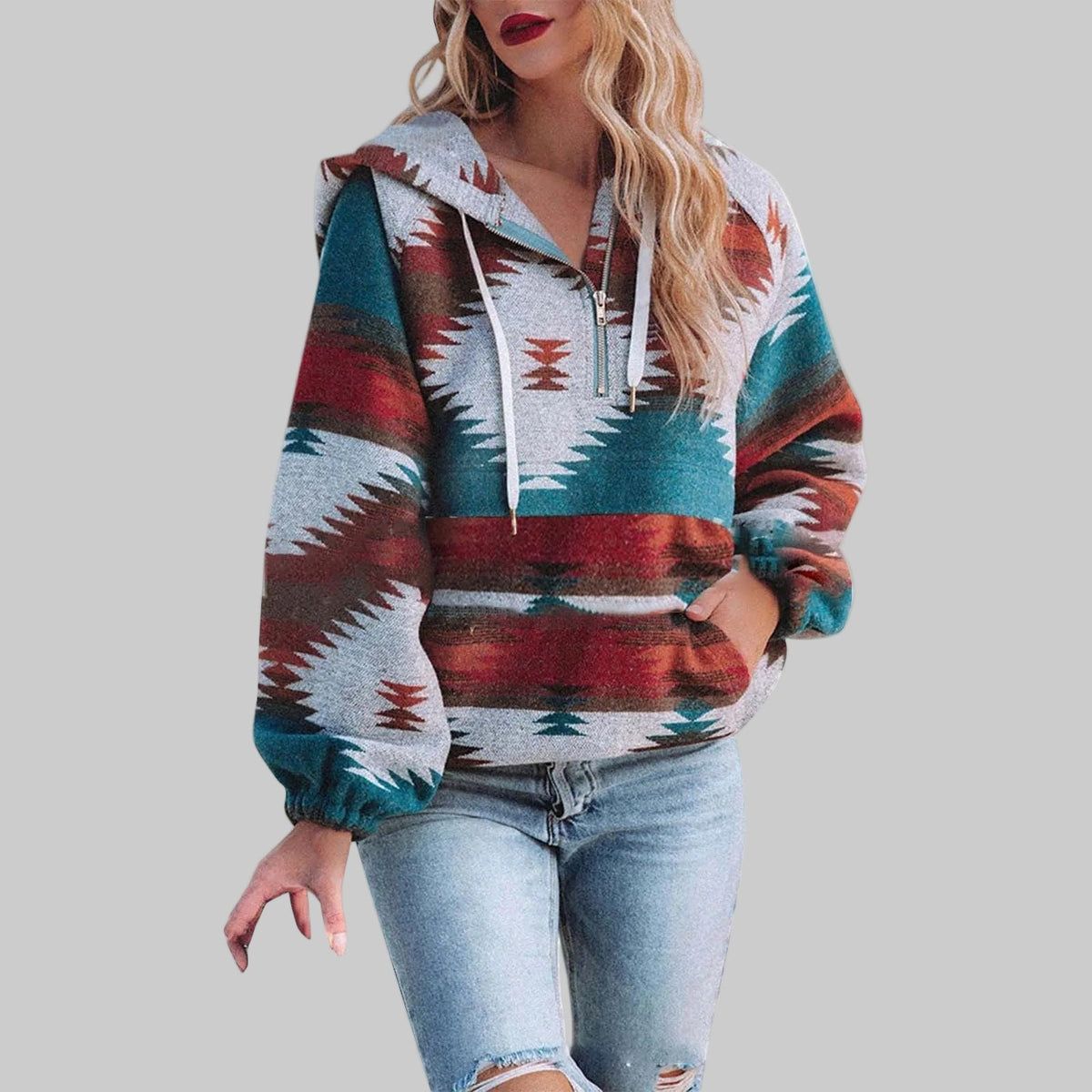 SAKU™ - Comfy Oversized Zip Up Long Sleeve Hoodie Sweatshirt