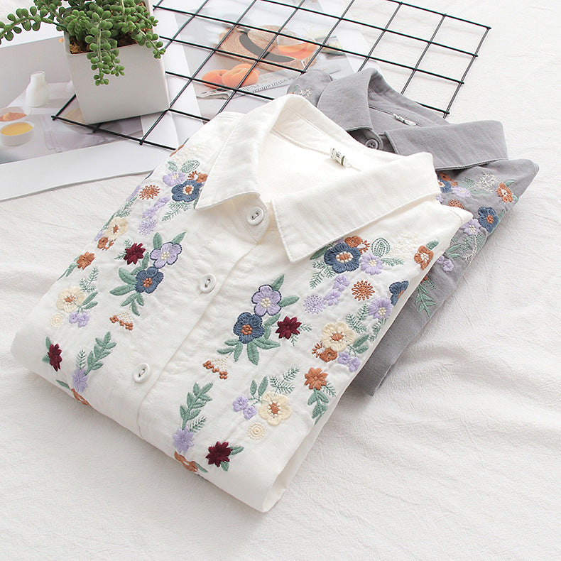 FLAVIE™ – Vintage Charm Embroidered Blouse
