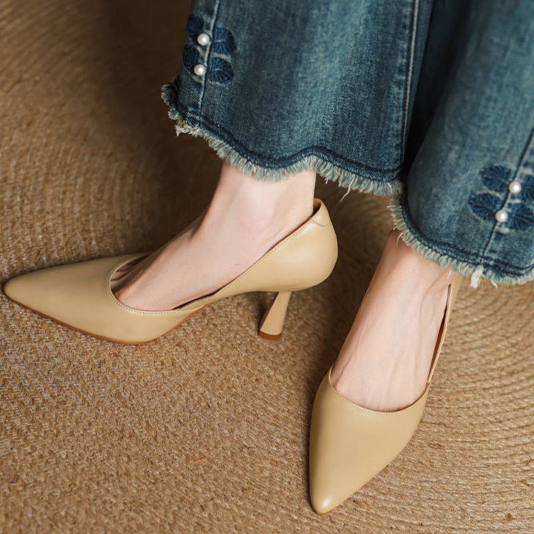 Naila Genuine Leather Heels