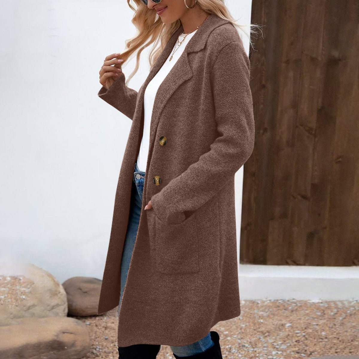 ZAHEKA™ - Casual Long Sleeve Mid Length Coat