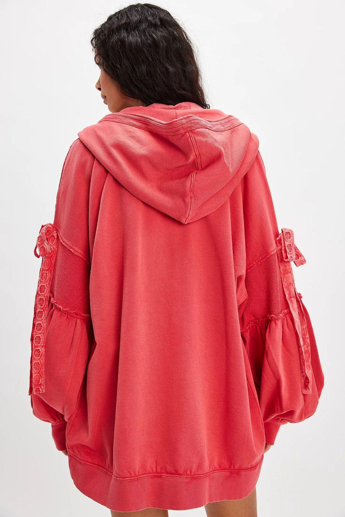 LELENA™ - Chic Zip Up Hooded Side Bow Long Sleeve Jacket