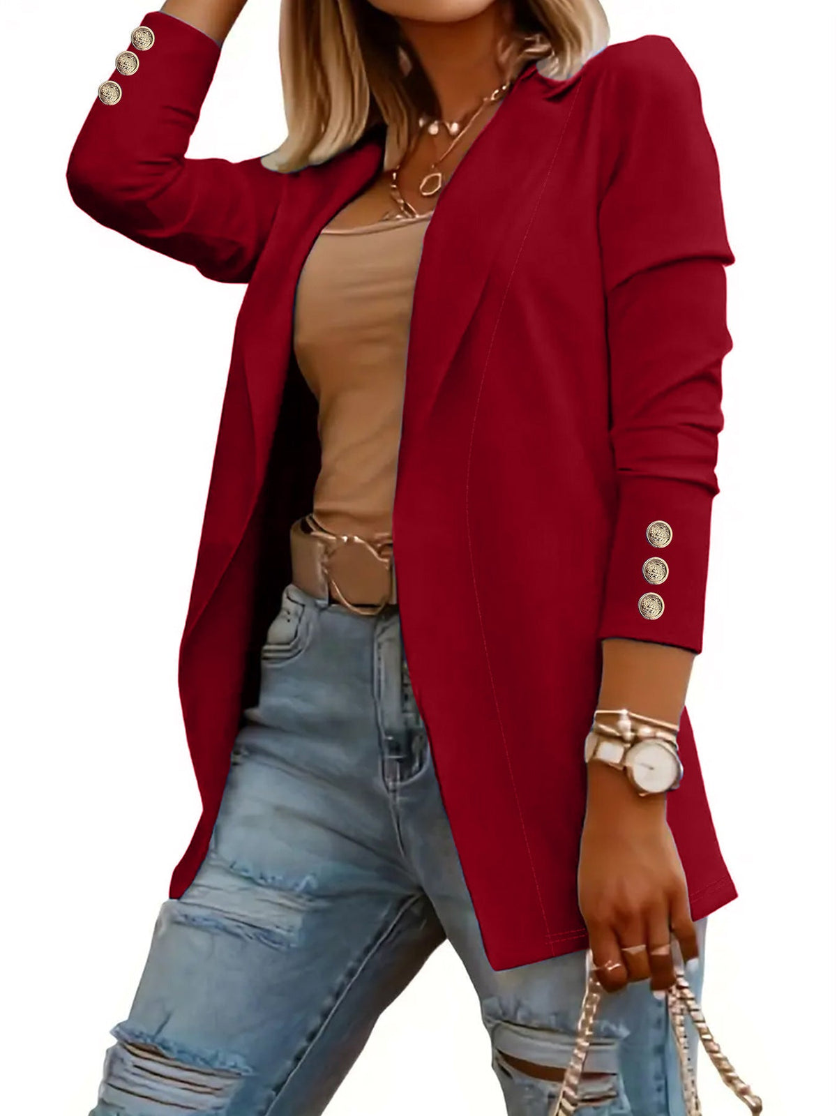 ODIN™ - Casual Long Sleeve Open Front Blazer
