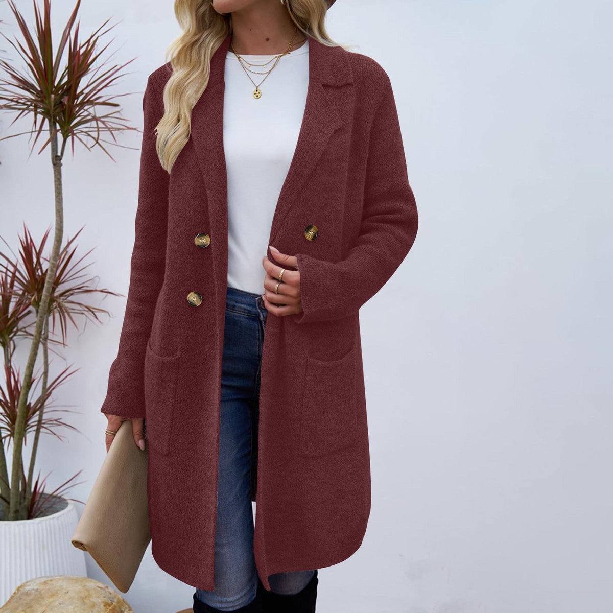 ZAHEKA™ - Casual Long Sleeve Mid Length Coat