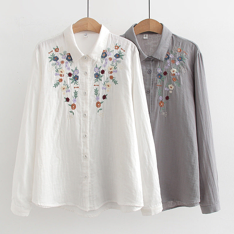 FLAVIE™ – Vintage Charm Embroidered Blouse